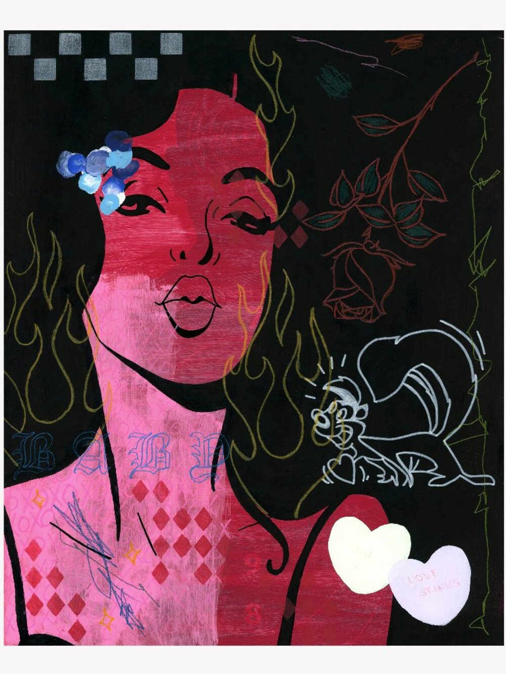 Red Sexy Woman Artwork For Bedroom - NOT AI